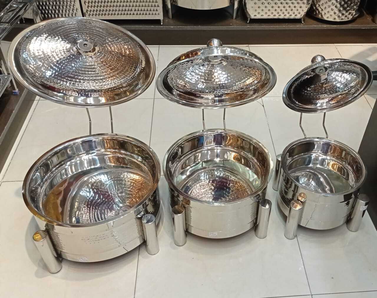 Golden And Silver Stainless Steel Chafing Dish Customized Logo Hotel Restaurant