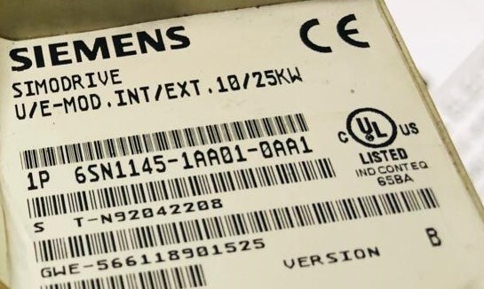 Siemens Simodrive 611 Infeed Module 10.25 Kw 6sn1145-1aa01-0aa1