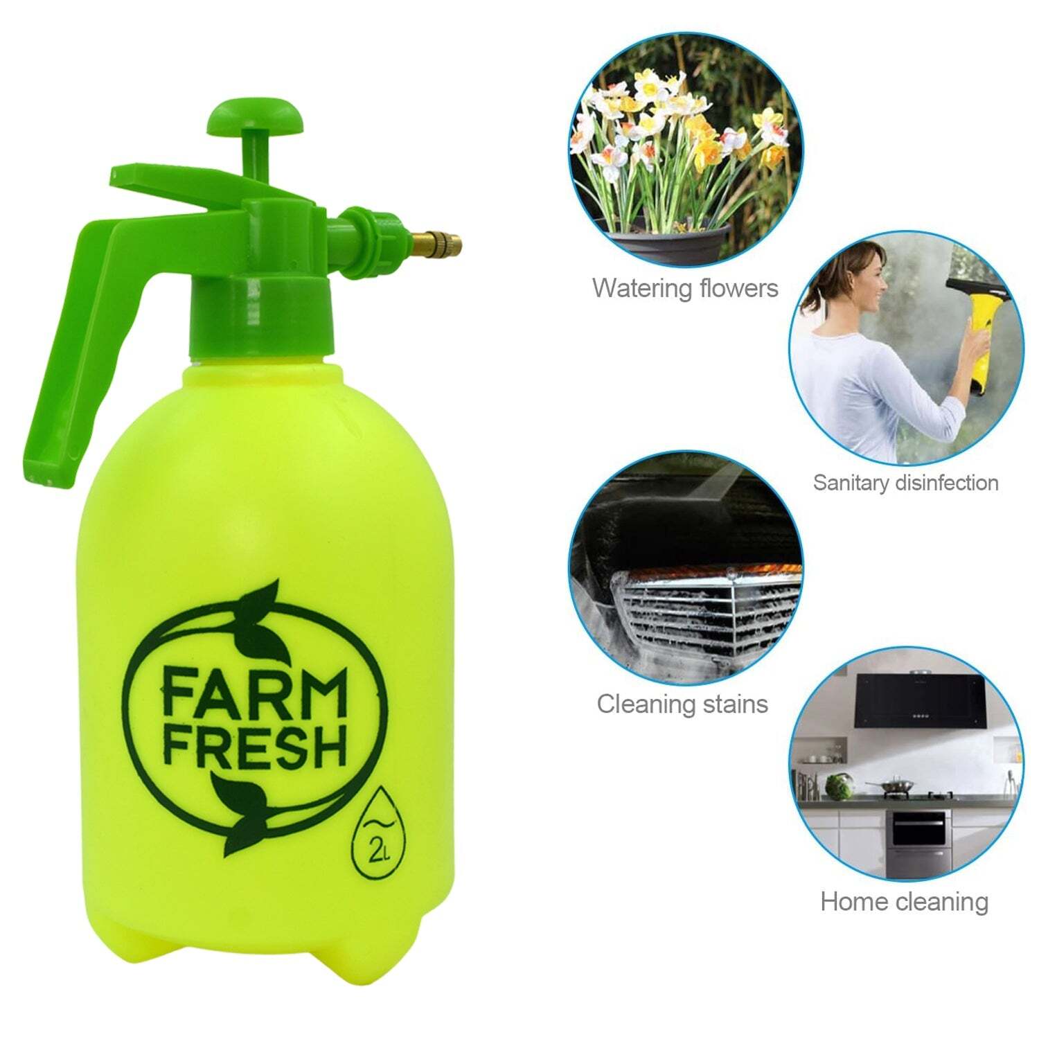 2 L Ff Garden Sprayer Used In All Kinds Of Garden And Park For Sprinkling And Showering Purposes (9024) - Plastic, 19x15x13 Cm, Multi-assorted Color | Ideal For Versatile Sprinkling And Showering Tasks
