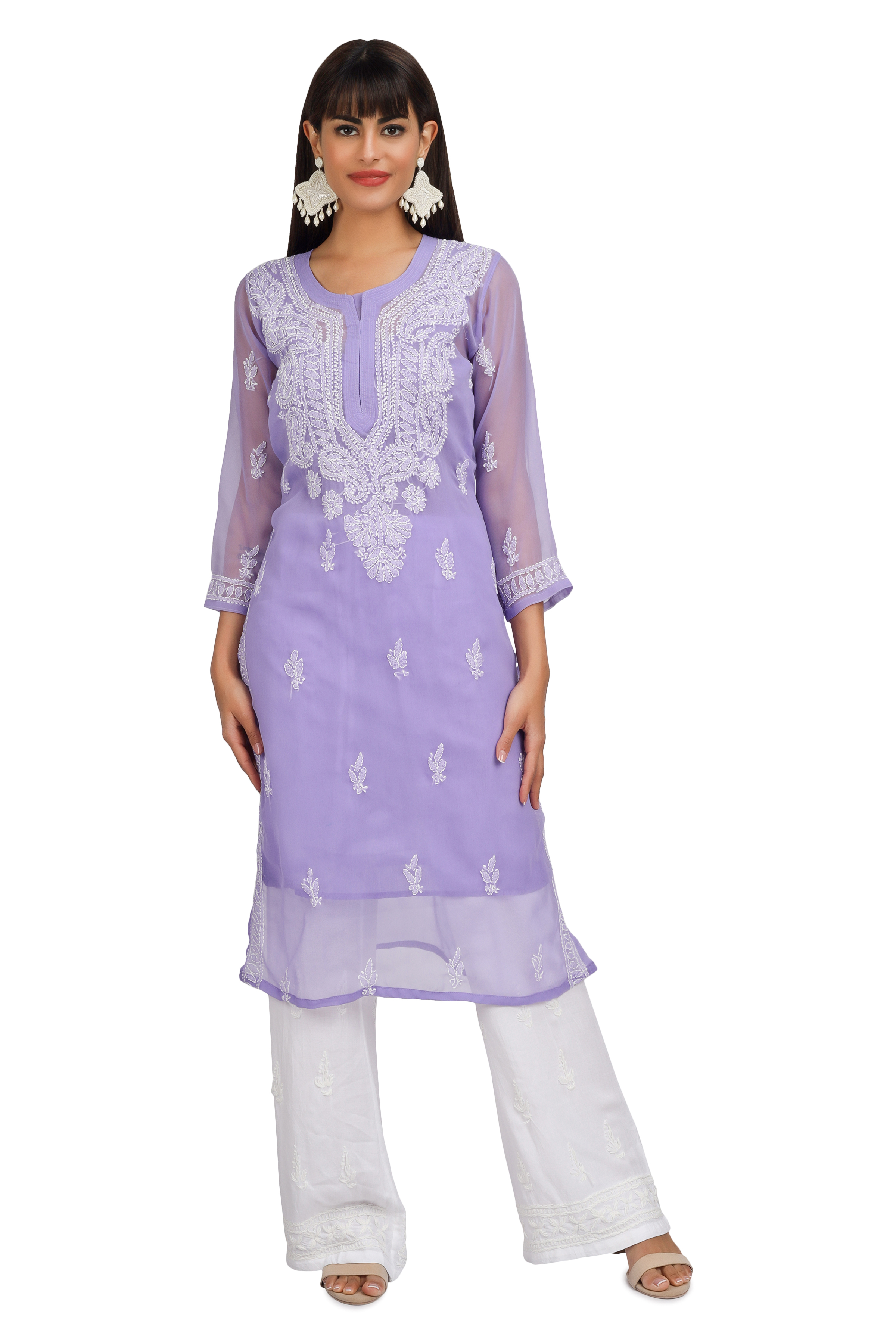 Gaal Boti Chikankari Kurti