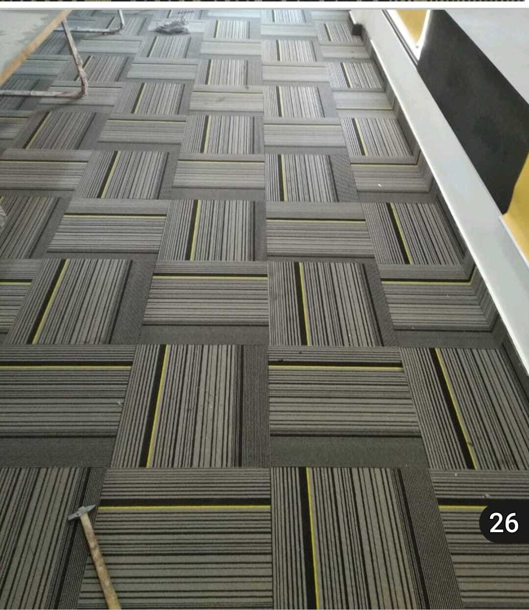 Carpet Tiles - High-grade Pvc Material, Standard Rectangular Size, Neutral Grey Color | Polished & Matt Finish, Durable For High-traffic Areas
