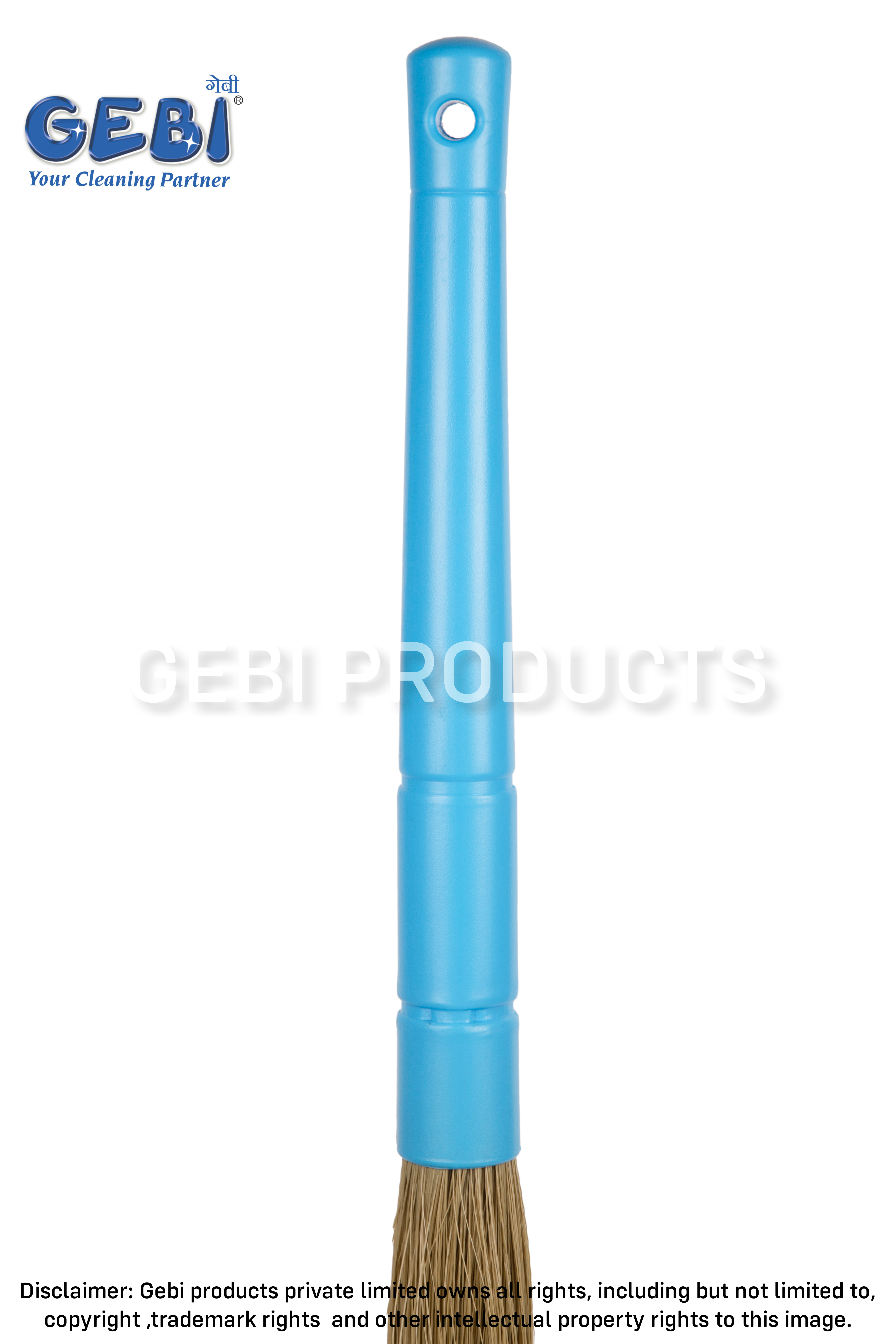 Plastic Handle No Dust Broom - Pp Virgin Material, Extra Long Handle, Blue | Zero Bhusa For Flawless Cleaning, Experience Comfort Without Strain