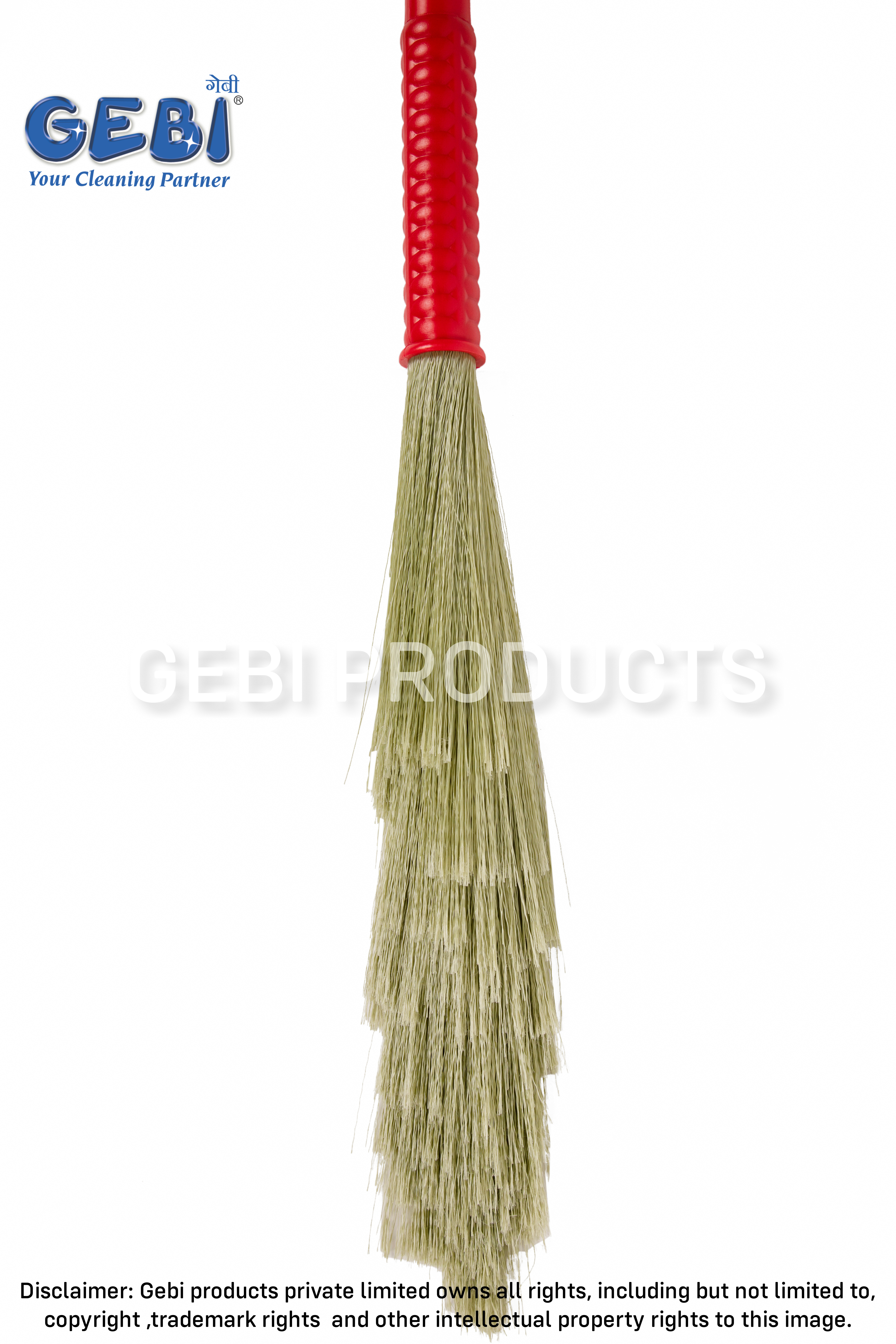 Long Handle Dust Free Broom - Pp Virgin Material, Extra Long Handle, Blue | Flagged Fibers For Dust, Dirt, Hair Collection, Comfortable Grip, Washable, No Back Pain