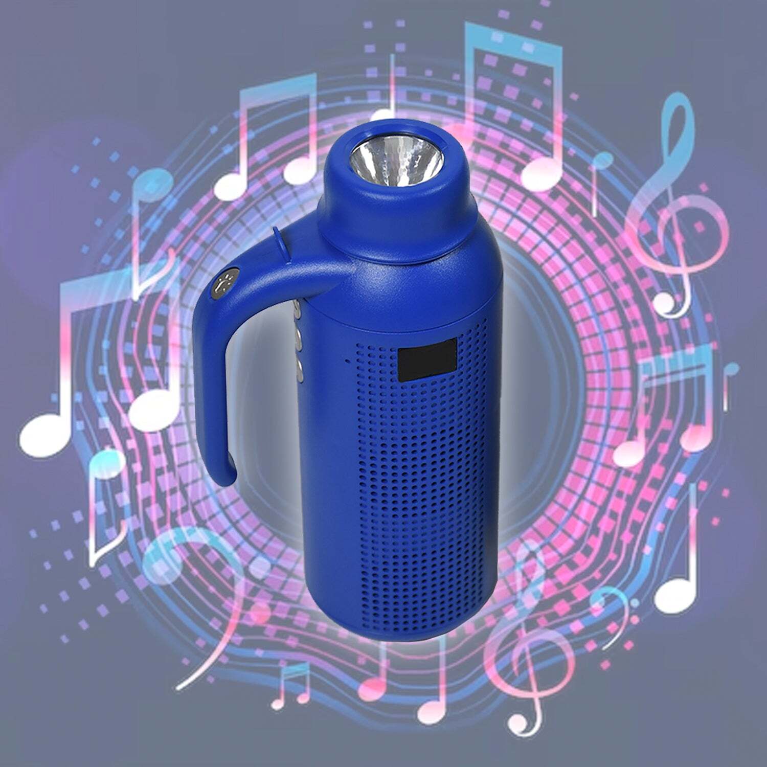 Smart Bluetooth Speaker With Torch Light - Plastic Body, Blue Color | Wireless Bluetooth Speaker With Night Flash Light Feature
