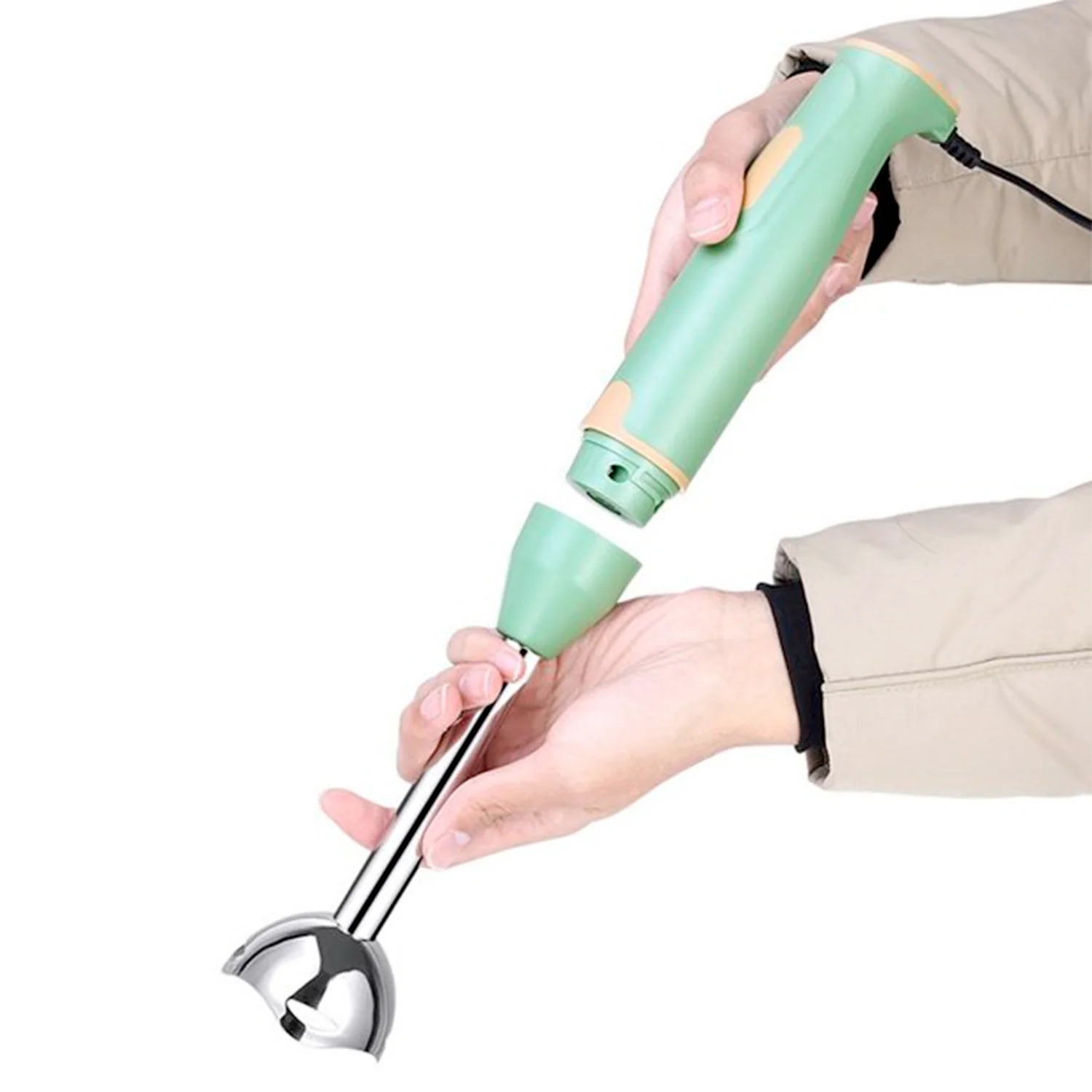 Hand Blender 400w - Stainless Steel, 39x7x7 Cm | Powerful 400w Motor, Easy Cleanup, Versatile Usage For Smoothies, Purees, Soups