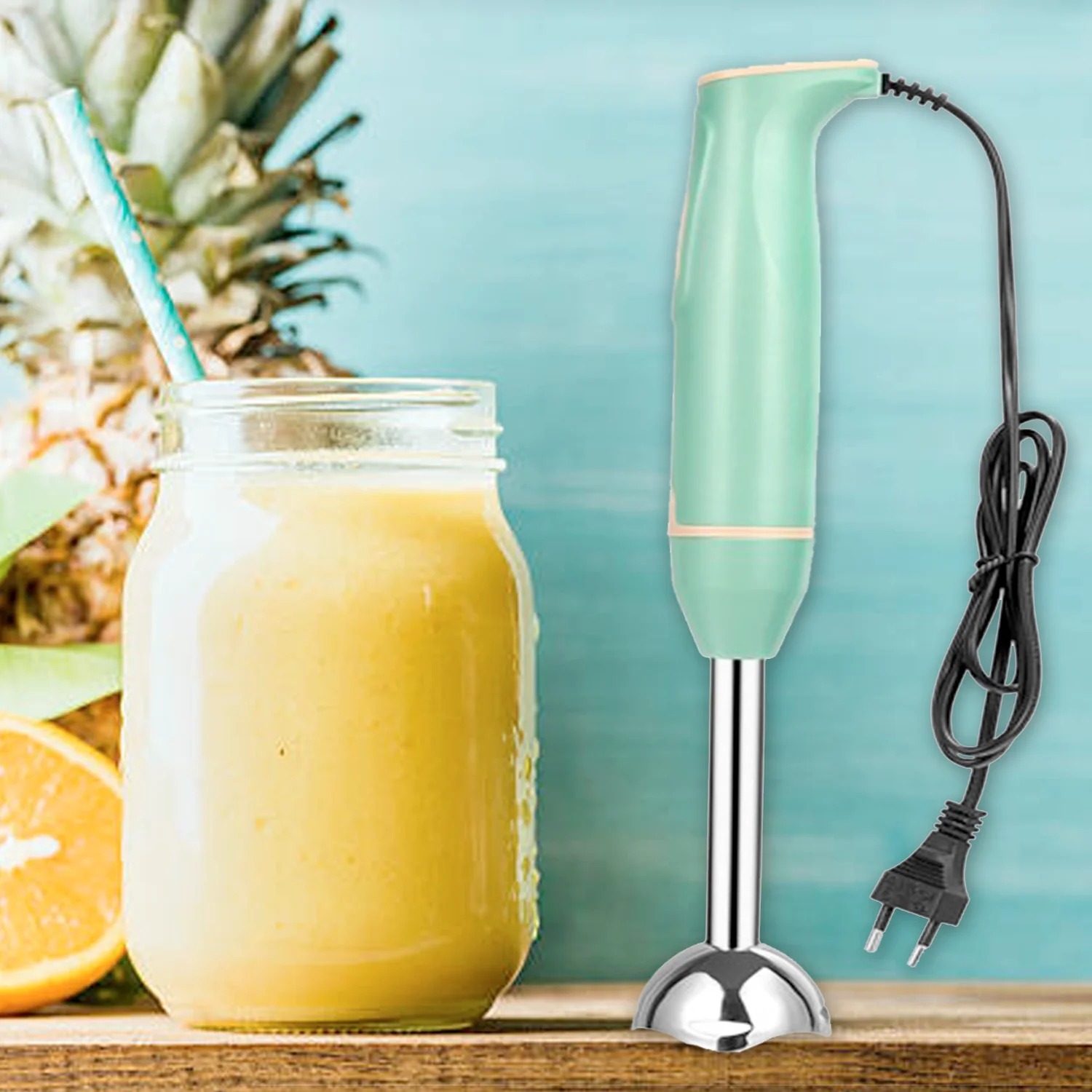 Hand Blender 400w - Stainless Steel, 39x7x7 Cm | Powerful 400w Motor, Easy Cleanup, Versatile Usage For Smoothies, Purees, Soups