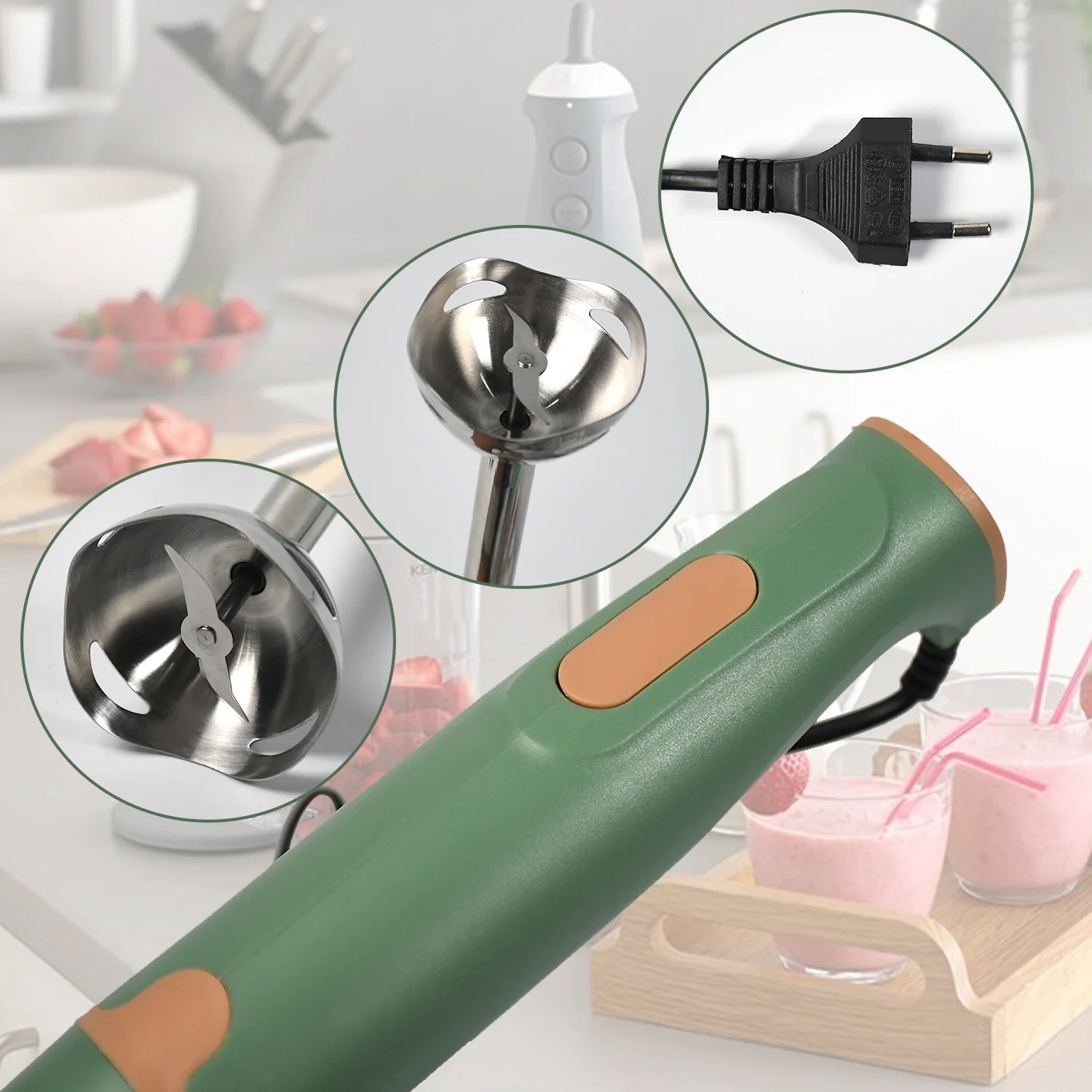 Hand Blender 400w - Stainless Steel, 39x7x7 Cm | Powerful 400w Motor, Easy Cleanup, Versatile Usage For Smoothies, Purees, Soups