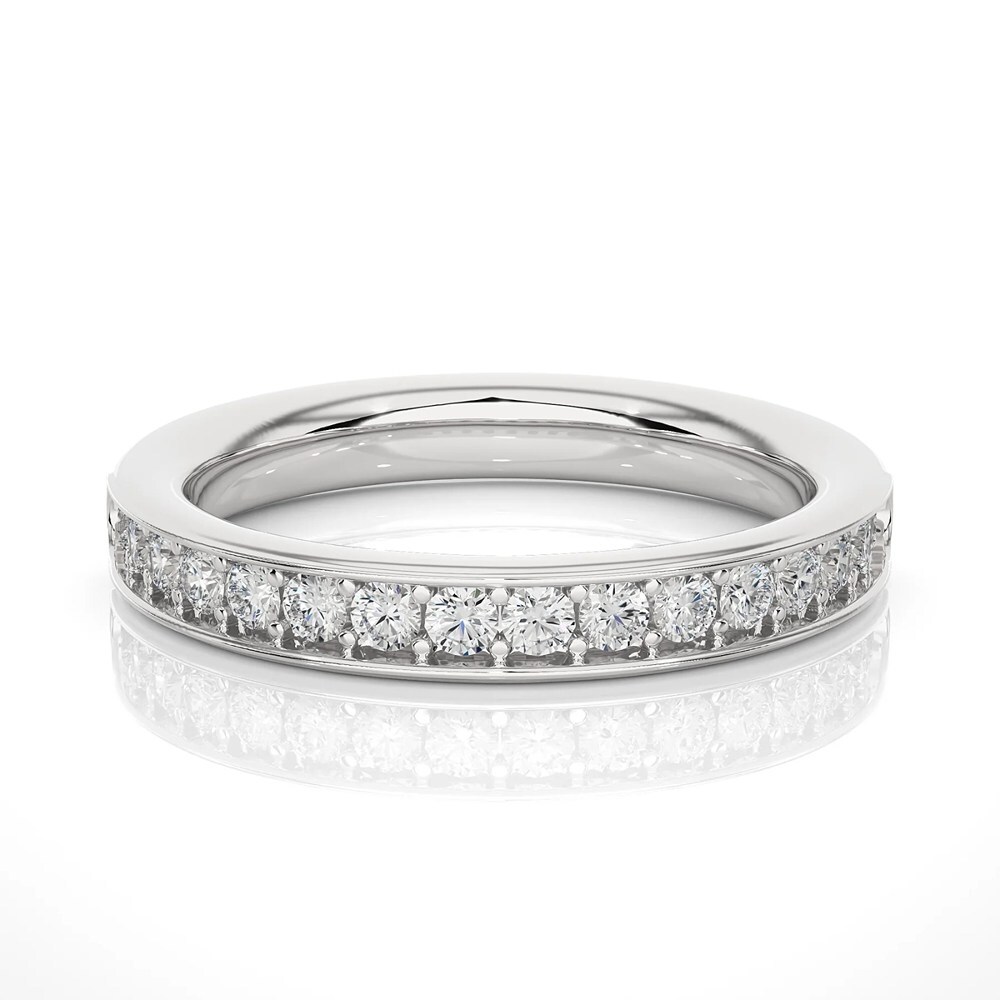 Natural Diamond Eternity Bands In 14k White Gold Direct From Manufacturer Diamond Carat Weight: 0.45 Carat