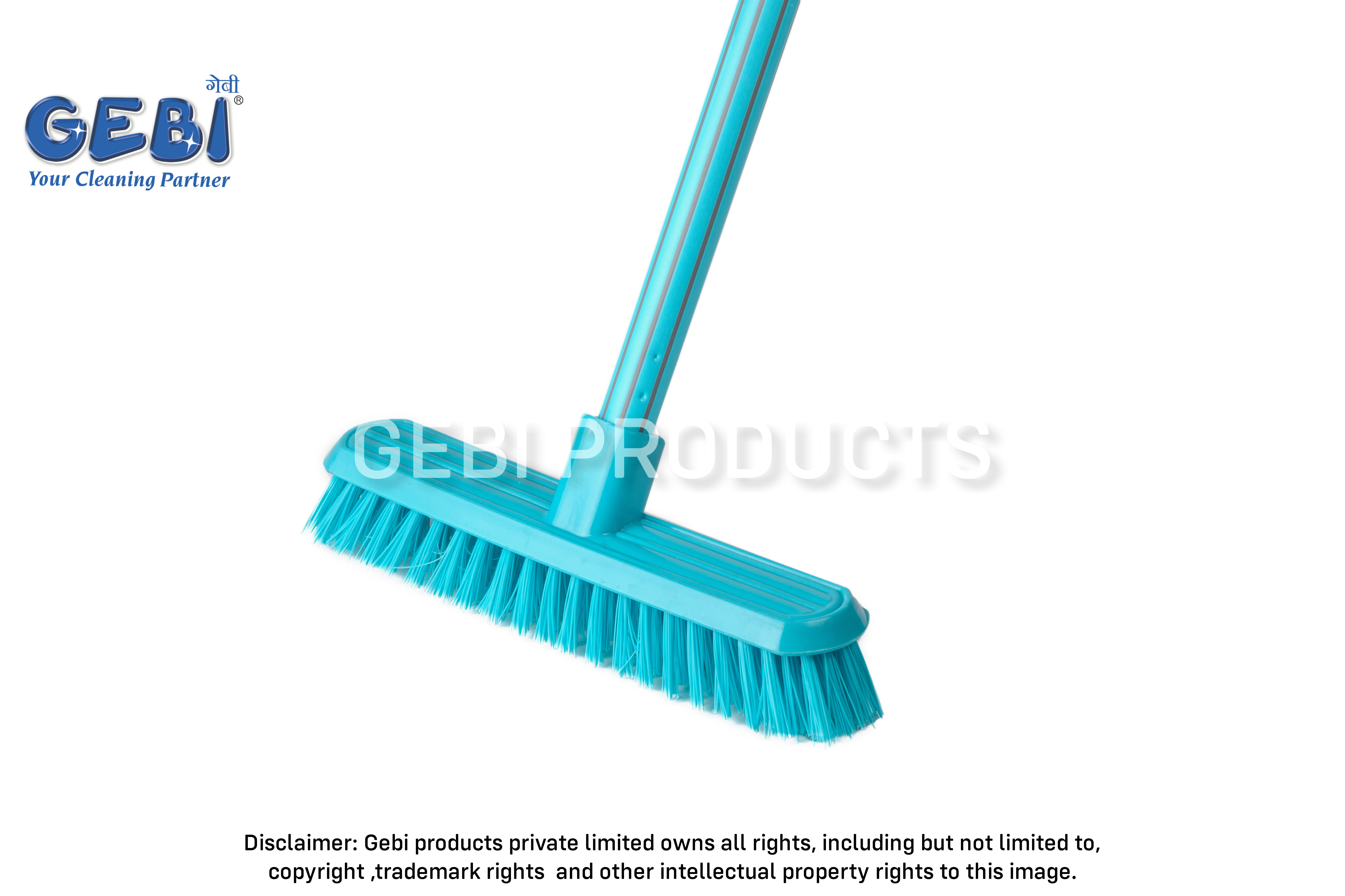 Long Handle Plastic Tile Brush - Natural Solid Metal, 2-foot Lightweight Design, Available In Different Colors | Comfortable Grip, No Bending, Effective Outdoor Cleaning