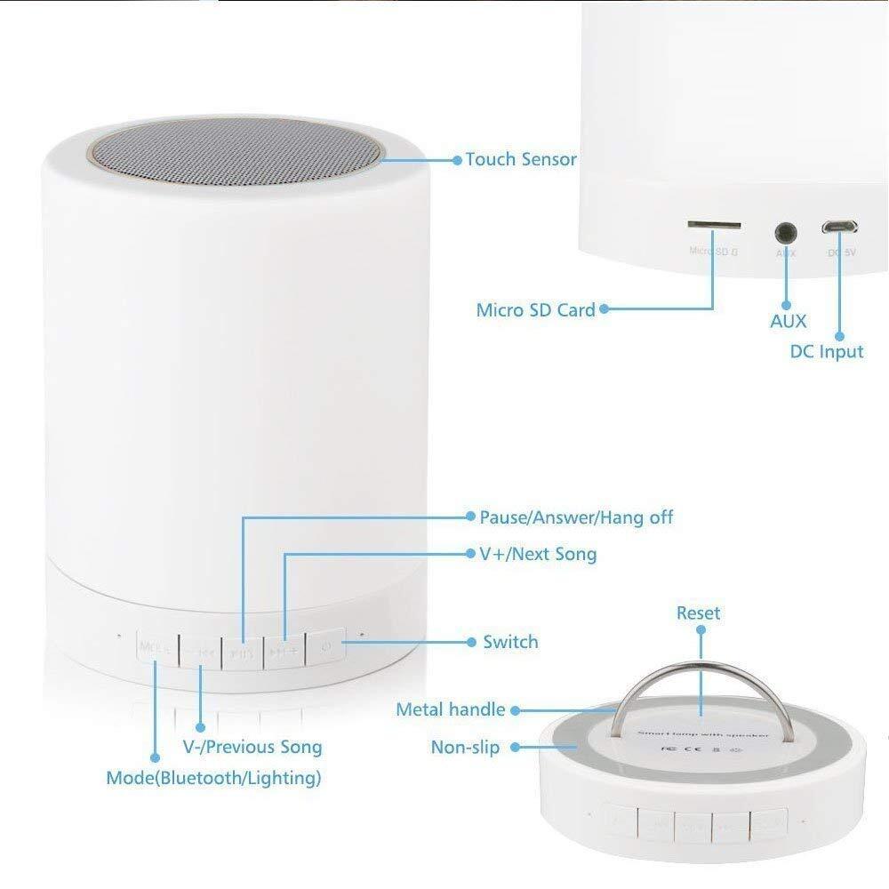 Led Touch Lamp Portable Bluetooth Speaker Wireles Speaker Light Usb Rechargeable Portable With Tws