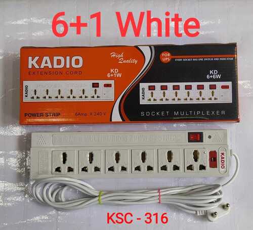 KADIO 6PLUS 1 WHITE एक्सटेंशन बोर्ड