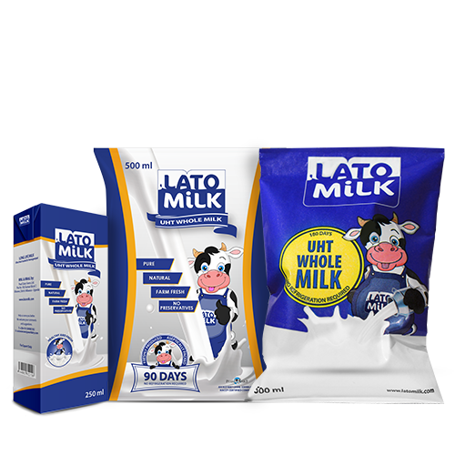 Lato Uht Milk - Ultra High Temperature Processed Liquid Milk, Shelf Stable, Sweet Natural Taste In Esl Pac, Slim Pac, Fino Pack