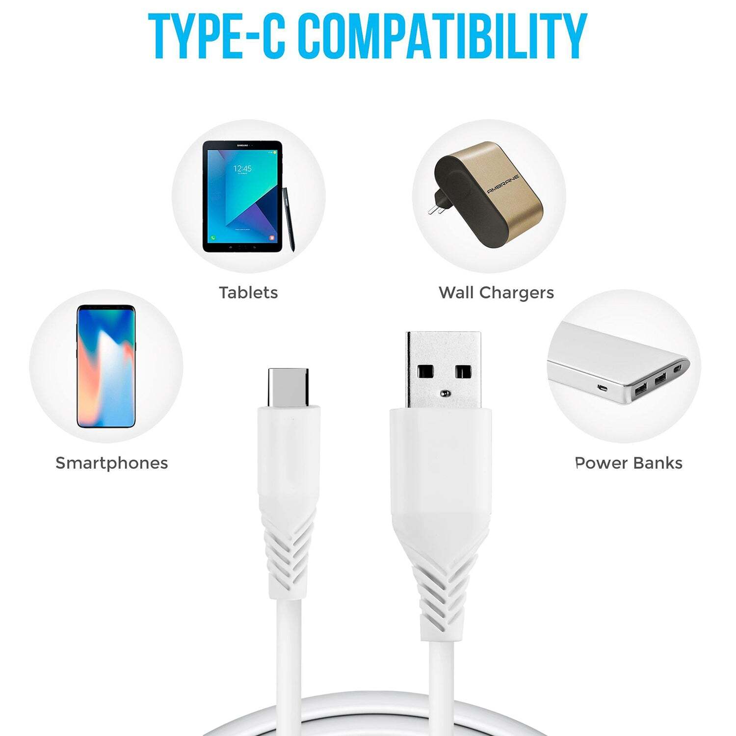 Type C Rapid Quick Dash Fast Charging Cable (6053) Body Material: Plastic