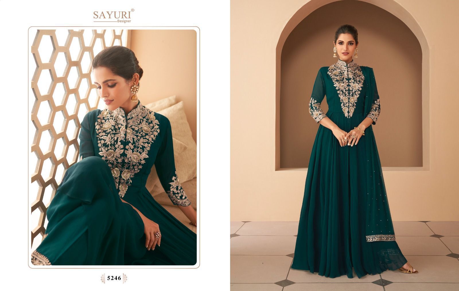 As Shown In The Catalog Designer Floor Length Georgette Gown