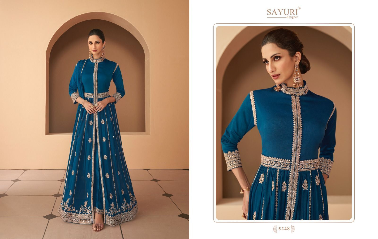 As Shown In The Catalog Designer Floor Length Georgette Gown