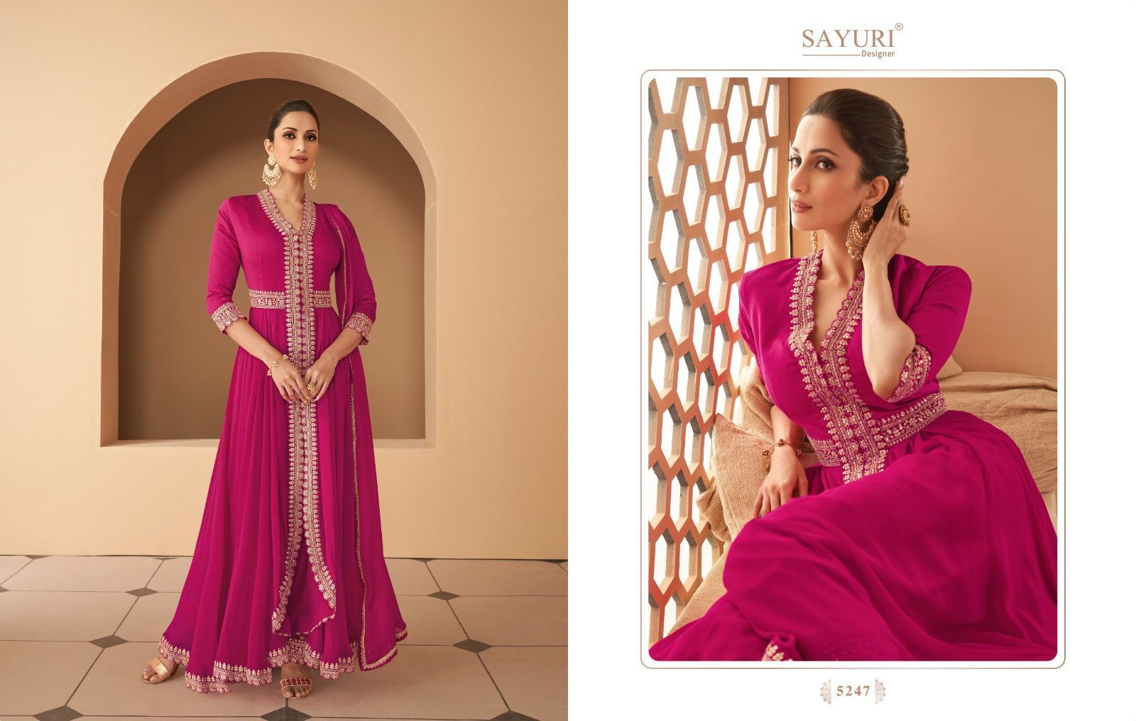 As Shown In The Catalog Designer Floor Length Georgette Gown