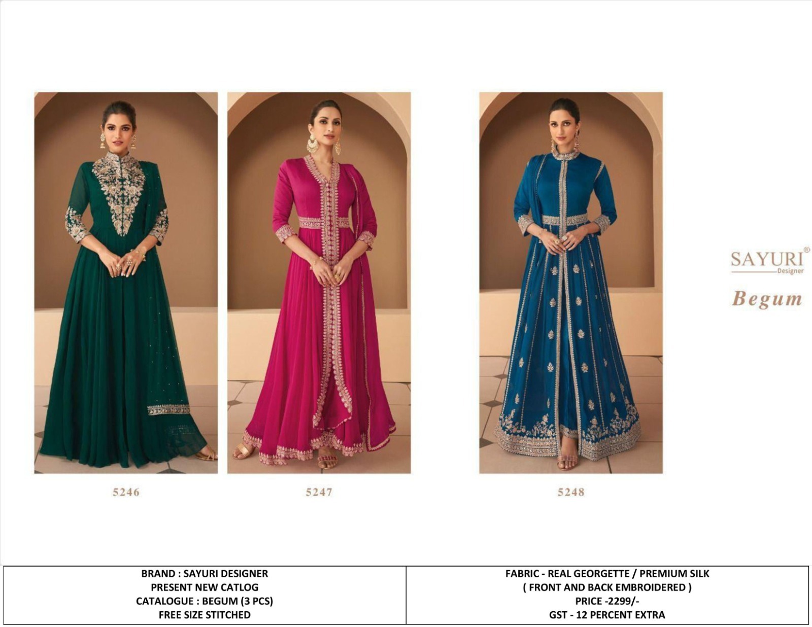As Shown In The Catalog Designer Floor Length Georgette Gown