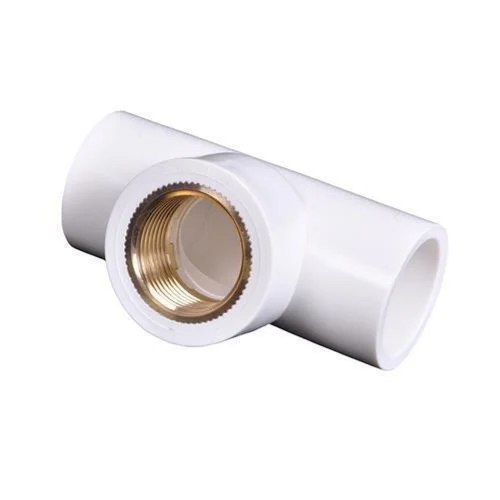 Upvc Brass Tee - Upvc And Brass Material Different Sizes Available White Color Round Shape Female Connection | Durable Chemical Resistant Ideal For Plumbing Systems
