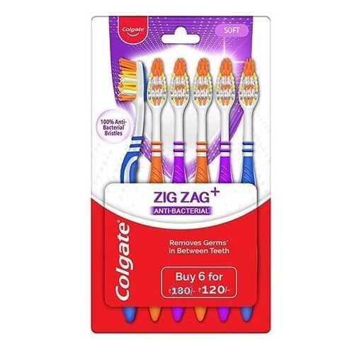 Colgate Zig Zag Anti-bacterial Bristle Toothbrush Soft General Medicines