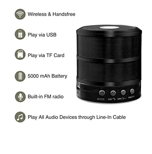 Ws-887 Mini Bluetooth Speaker Mini Bluetooth Sound Box Wireless Portable Bluetooth Speaker Tf-card Supported