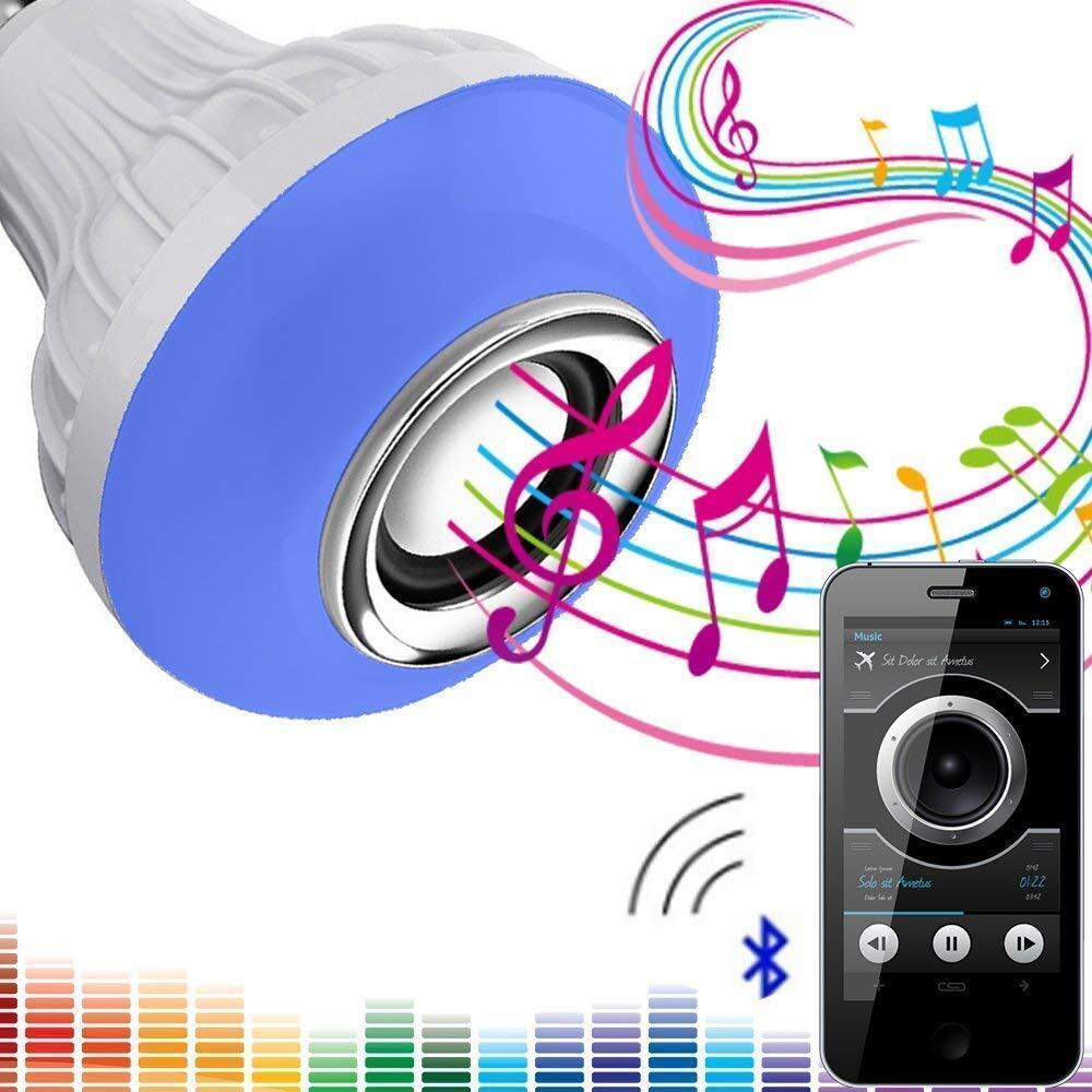 3 In 1 Led Bulb With Bluetooth Speaker Music Light Bulb With Remote Control For Home Bedroom Living Room Party Decoration Holder(pack Of 1)