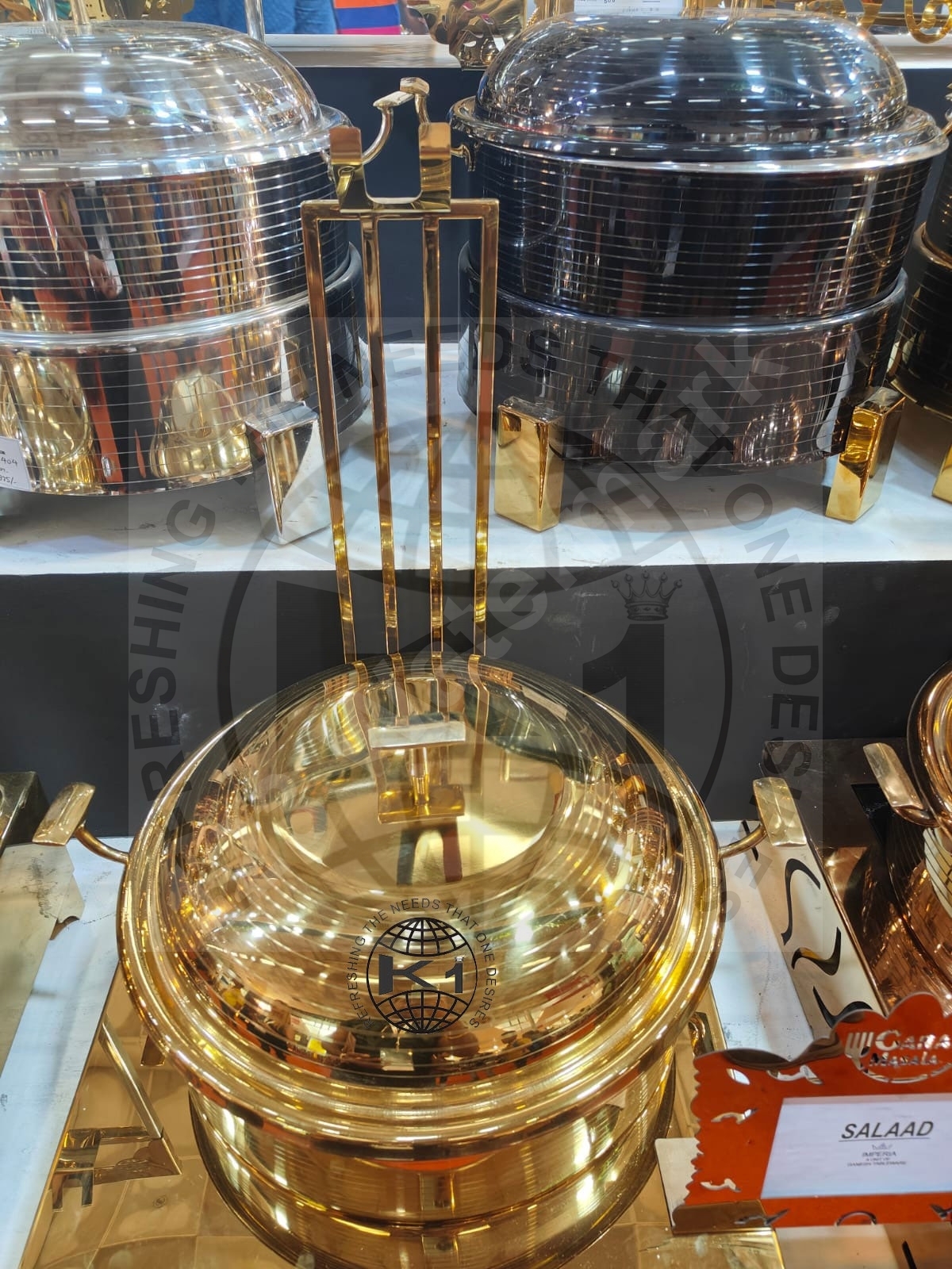 Golden Stainless Steel Rose Gold Chafing Dish Buffet Set Restaurant Serving Food Warmer Dishes