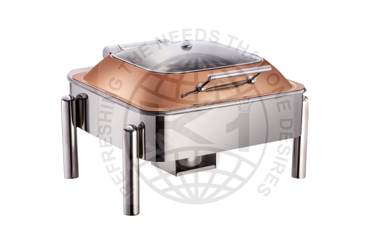 Golden Stainless Steel Rose Gold Chafing Dish Buffet Set Restaurant Serving Food Warmer Dishes