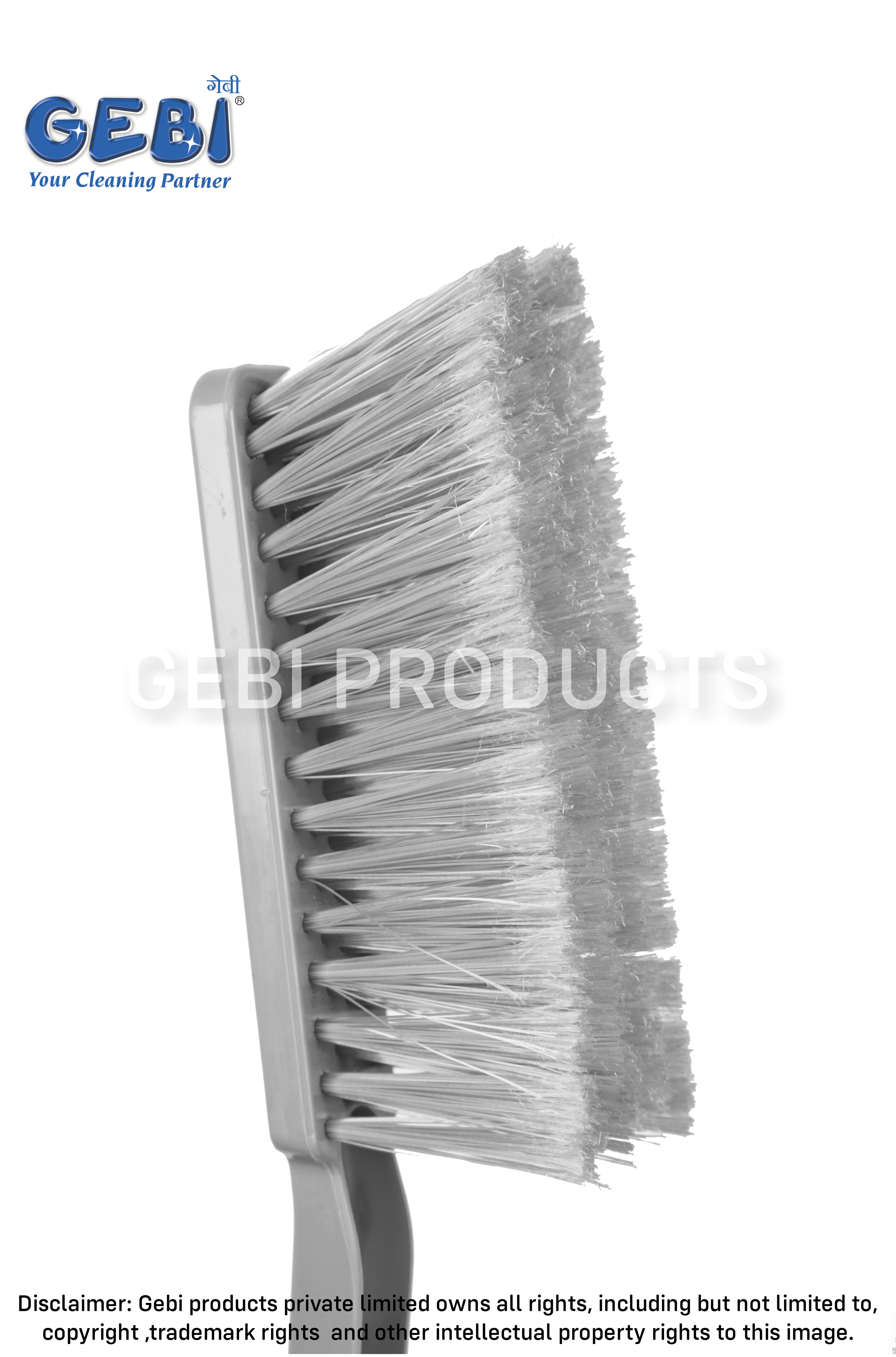 Long Flexi Carpet - Sofa Cleaning Brush | Soft Flagged Bristles For Effective Dirt Collection, Ergonomic Grip, Durable Flexible Design, Grey