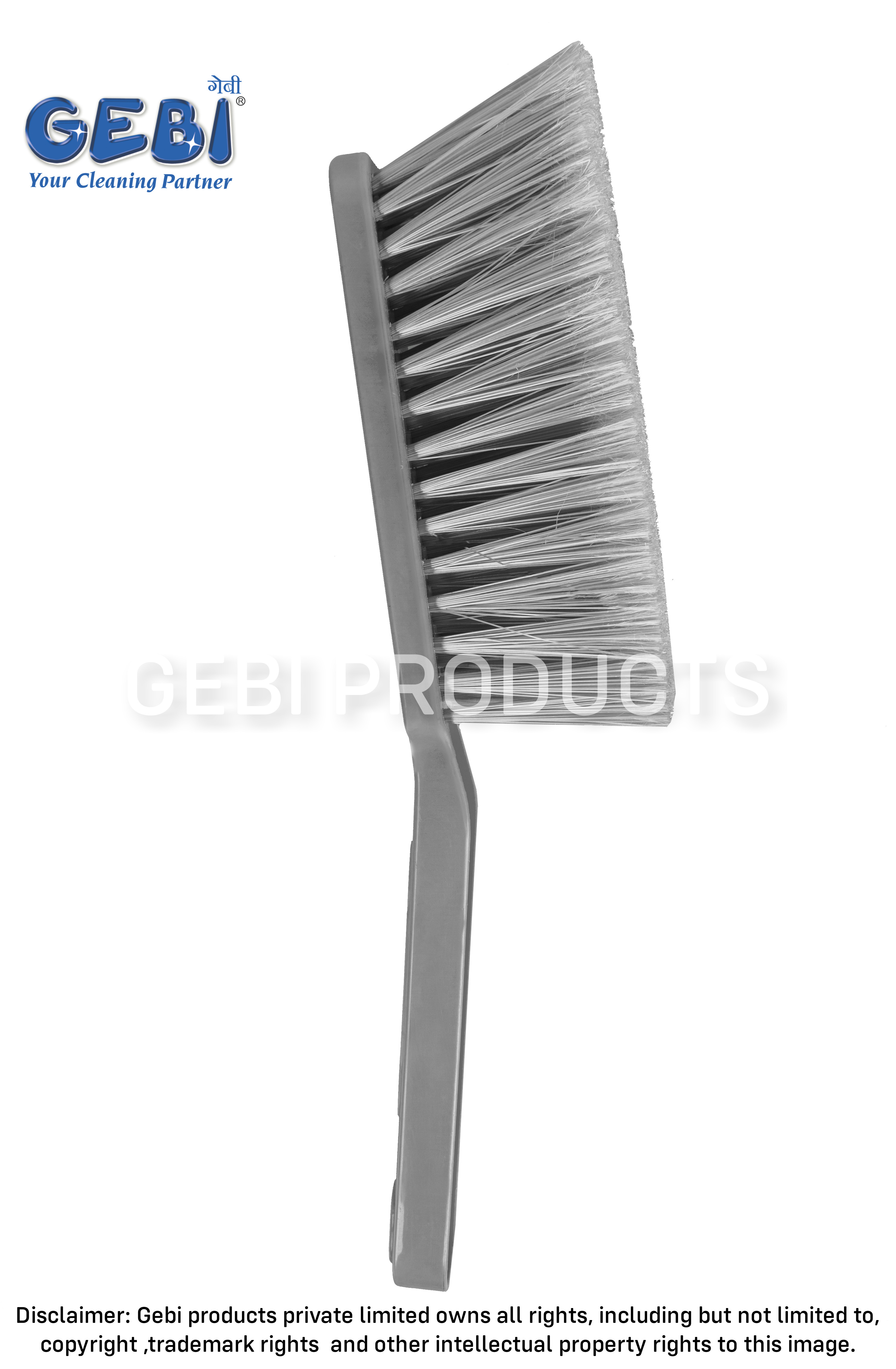 Long Flexi Carpet - Sofa Cleaning Brush | Soft Flagged Bristles For Effective Dirt Collection, Ergonomic Grip, Durable Flexible Design, Grey