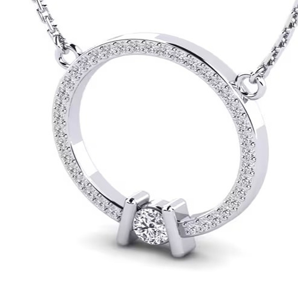 Natural Diamond Pendant In 14k White Gold From Gemone Diamonds Diamond Carat Weight: 0.30 Carat