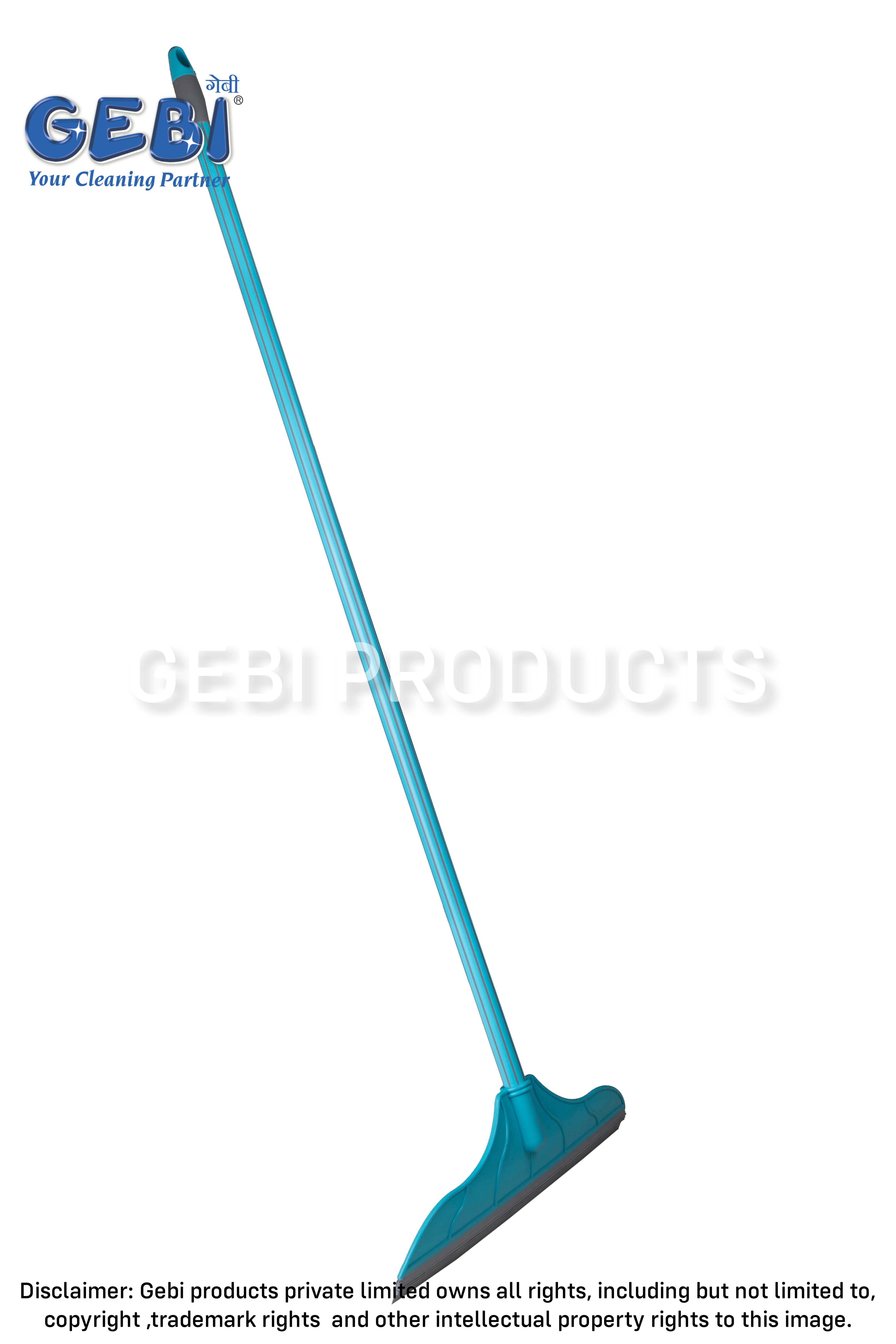 Premium Floor Wiper - Pp Virgin Plastic Material, Turquoise Blue | Classic Design, Super Soft Rubber Blade, One Squeeze Clean Technology, Effortless Wiping, No Bending No Back Pain