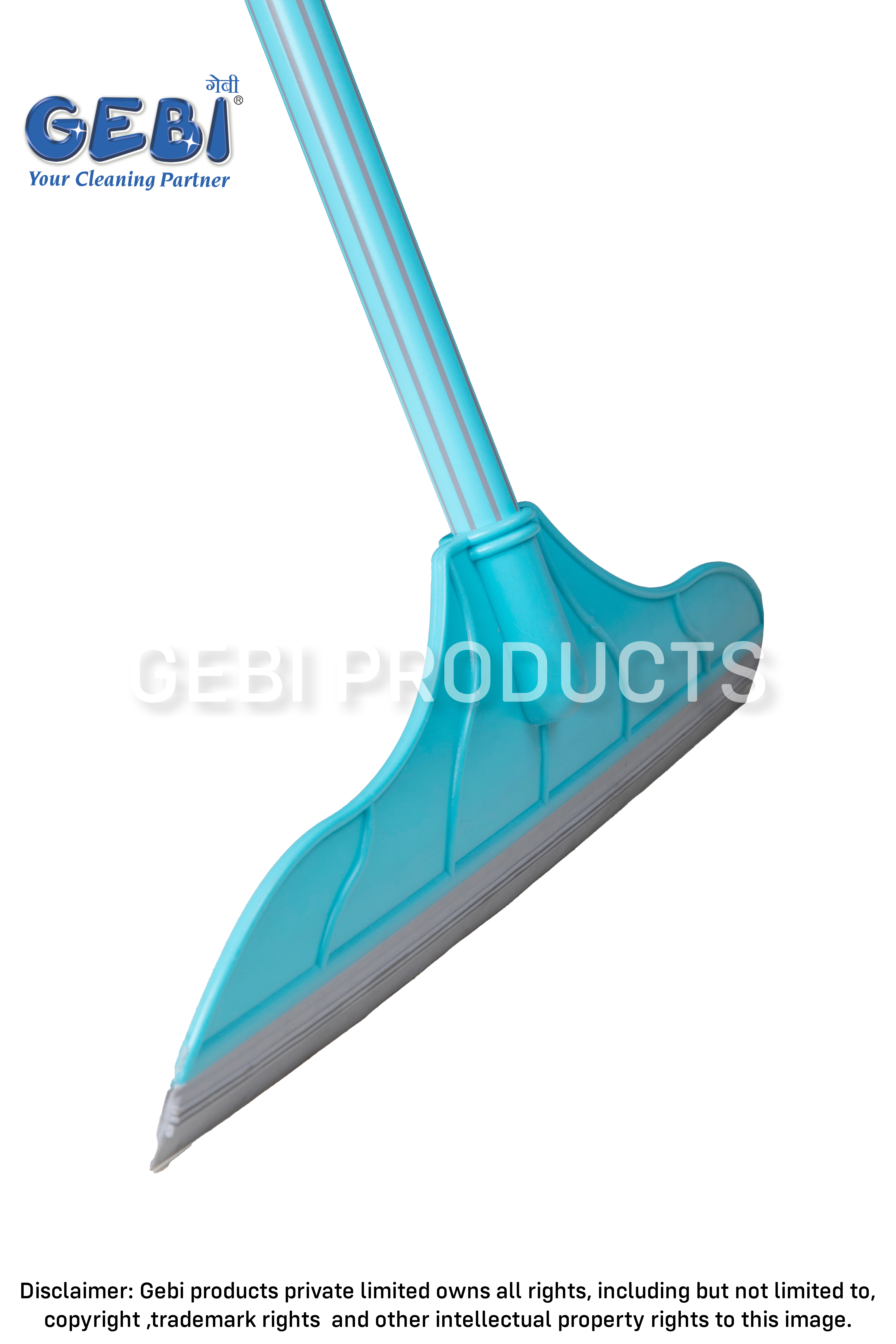 Premium Floor Wiper - Pp Virgin Plastic Material, Turquoise Blue | Classic Design, Super Soft Rubber Blade, One Squeeze Clean Technology, Effortless Wiping, No Bending No Back Pain