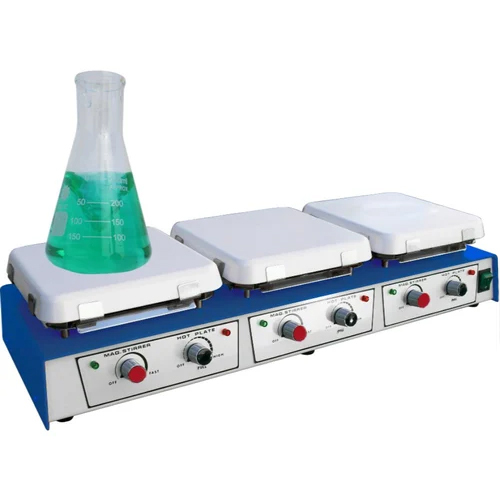 Magnetic Stirrer - Metal Construction, Different Sizes Available, White Color | Industrial and Laboratory Application, Warranty Included