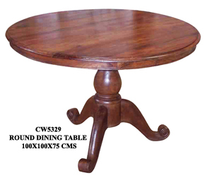 Round Dining Table - Sheesham Wood, 100x100x75 cms | Elegant Round Design, Partial Assembly, Seating 4-6, Space Saving, Durable Structure