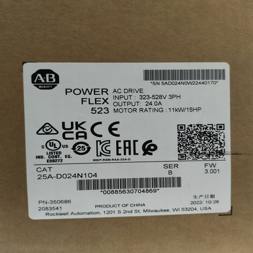 Allen Bradley 25a-d024n104 Powerflex 523 Ac Drive