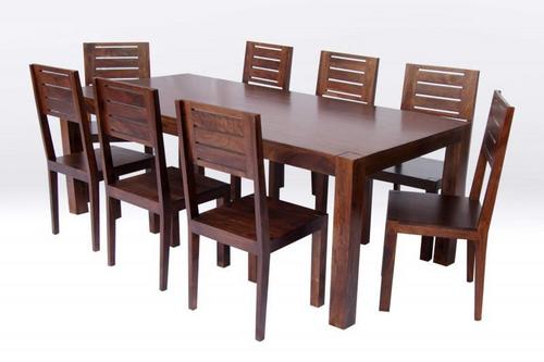 Wooden Dining Table Set - Solid Wood, 72x36x30 inches, Brown | Seating for 8-10, Satin Finish, Modern Style for Dining and Entertaining