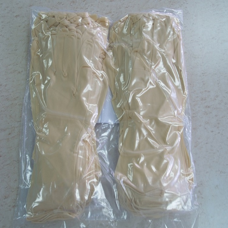 Single Chlorinated Gloves - Latex, 33x34x49 Cm | Natural Color, Excellent Durability, Low Protein Polymer Coating, Comfort Fit, Waterproof, 5-year Warranty