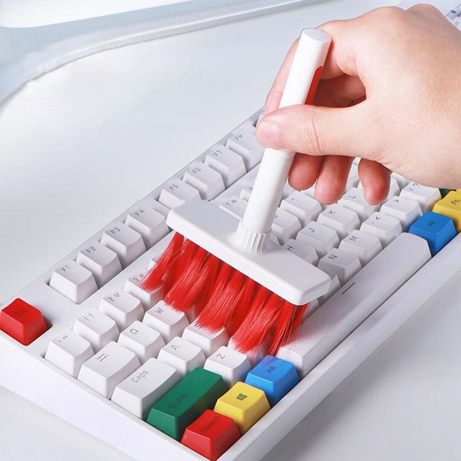 5in1 Multi-function Soft Dust Clean Bush For Computer Cleaning With Corner Gap Duster Keycap Puller Remover For Gamer Pc (6251) Body Material: Plastic