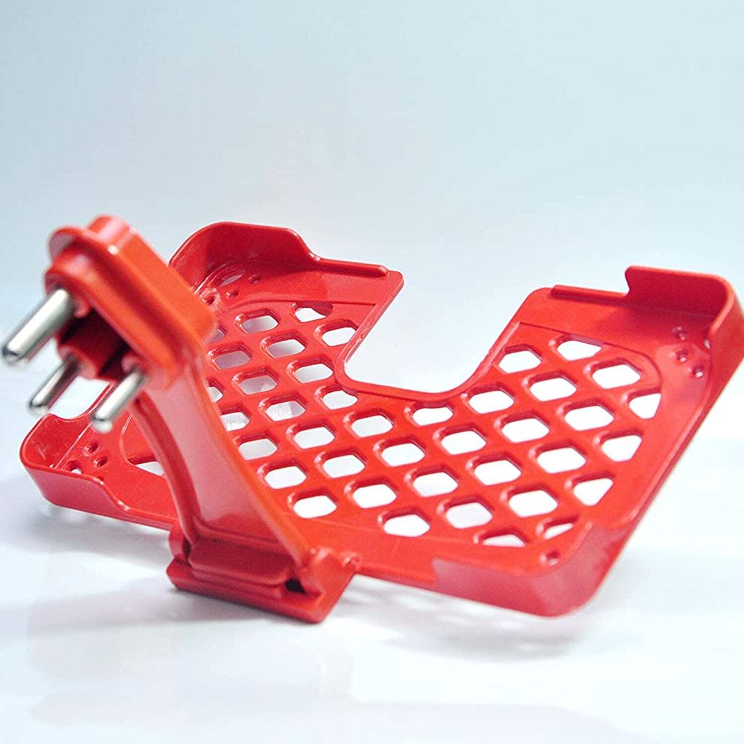 Multi-purpose Wall Holder Stand For Charging Mobile Just Fit In Socket And Hang (Red) (6496) - Plastic Material, Red Color | Convenient Charging Solution