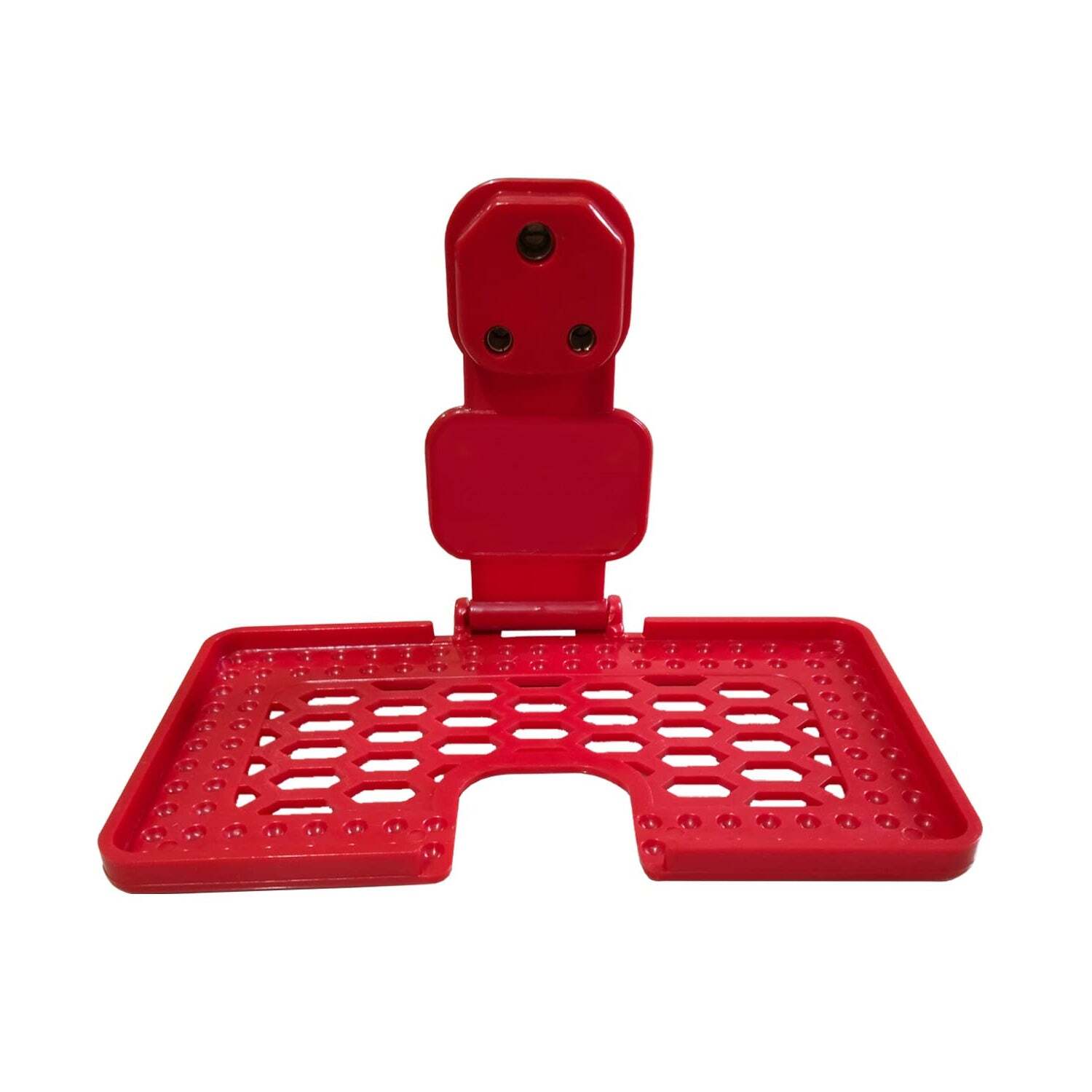 Multi-purpose Wall Holder Stand For Charging Mobile Just Fit In Socket And Hang (Red) (6496) - Plastic Material, Red Color | Convenient Charging Solution