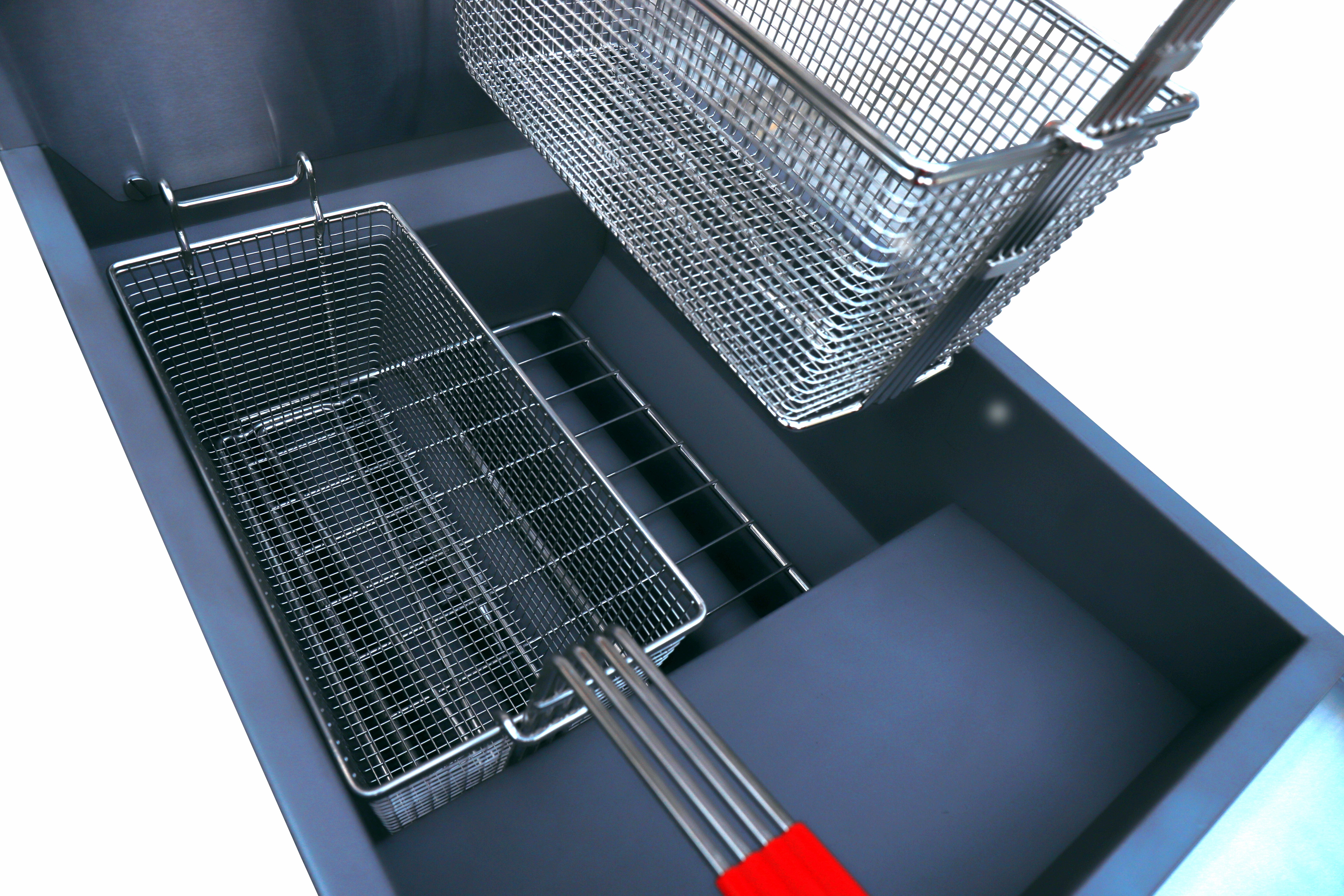 Gas Deep Fryer - Stainless Steel, 21.3-25l Size, 120,000 Btu, Thermostatic Temperature Control, Low Pressure Lpg