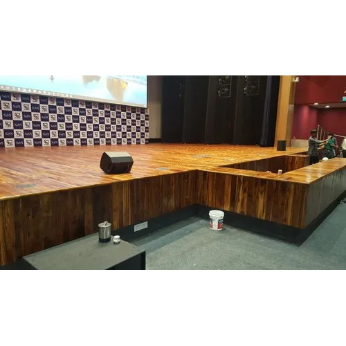 Brown Auditorium Stage Teak Wooden Flooring