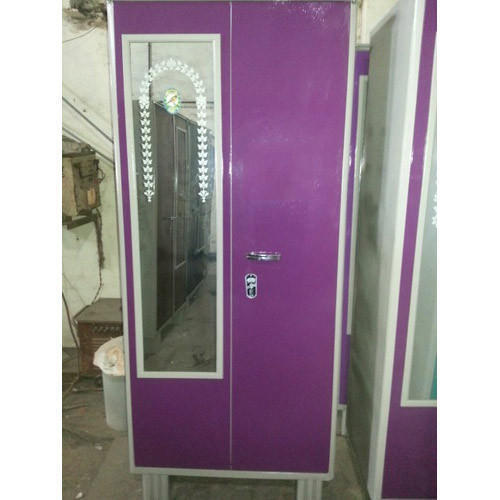 Double Door Key Lock Cupboard - Iron, 78x36 Inches, Purple Color | Modern Handmade Eco-Friendly Design, 1 Year Warranty
