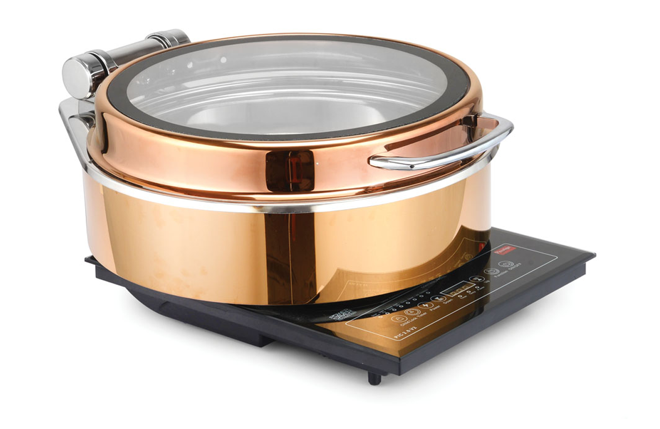 Silver Luxury 6l Rose Gold Color Chafing Dish Stainless Steel Buffet