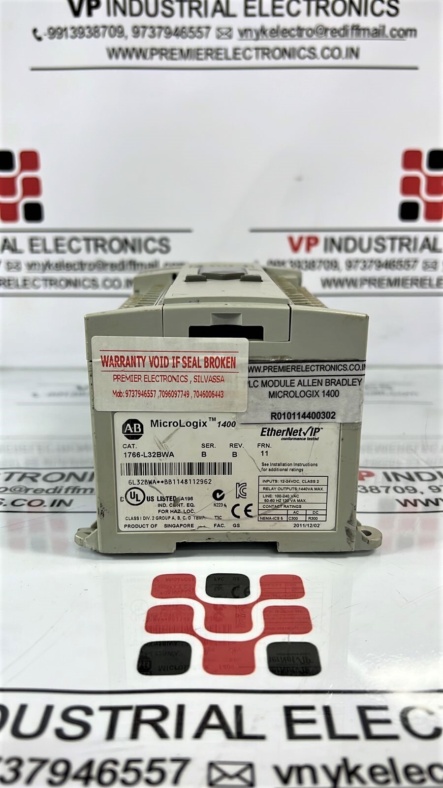 Allen Bradley Micrologix 1766-l32bwa - 12 Digital Fast & 8 Normal 24v Dc Inputs, 12 Relay Outputs , Built-in Rtc, Ethernet Port, Din Rail/panels Mount