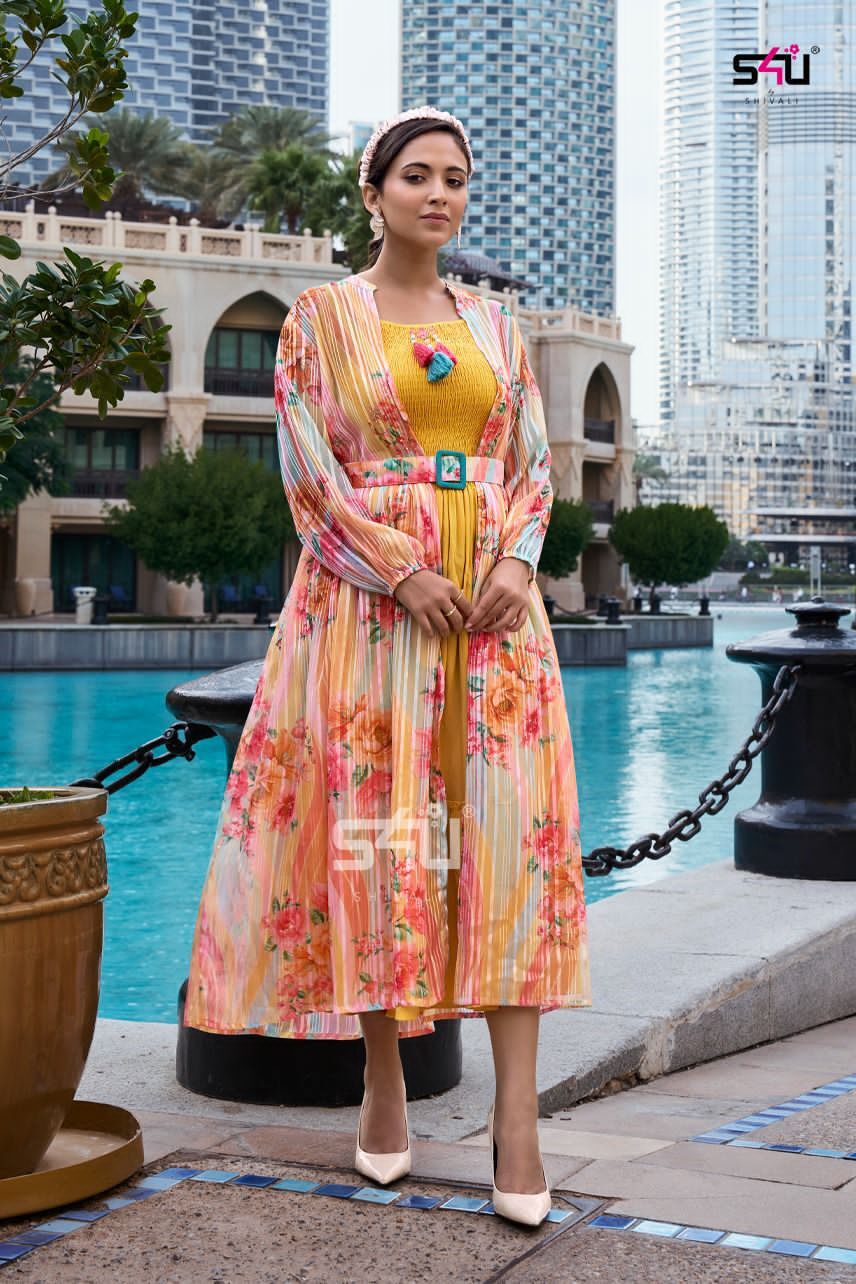 As Shown In The Catalog Georgette Kurti With Jacket