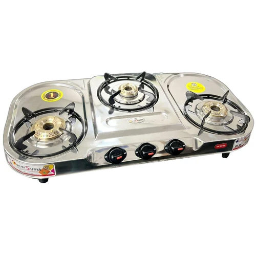 Future Surya Three Burner Gas Stove - Ignition Type: Manual