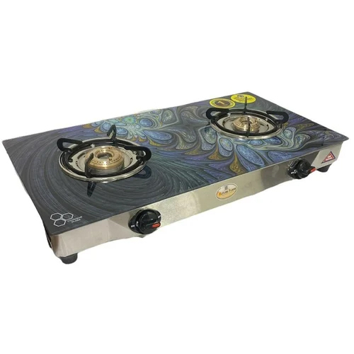 मैनुअल फ्यूचर फ्लेम ग्लास टॉप 2 बर्नर गैस स्टोव