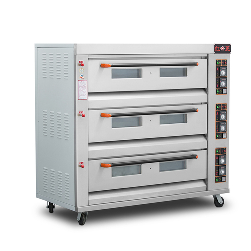 पूरी तरह से स्वचालित गैस डेक ओवन 3 डेक 9 ट्रे (Hly-309)