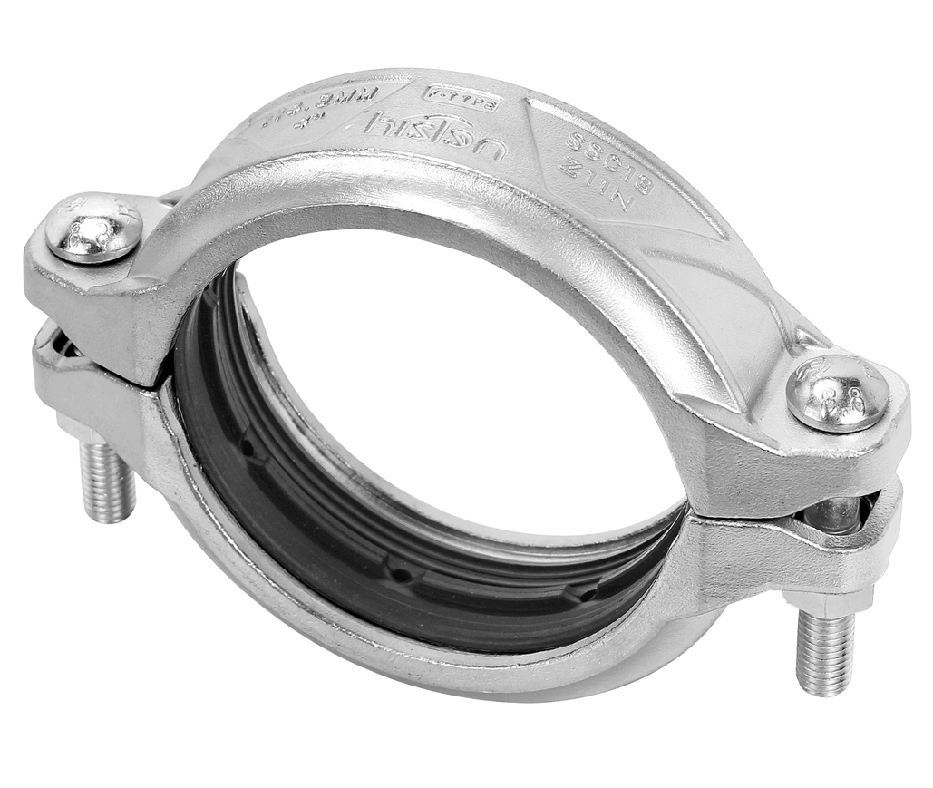 Silver And Orange Histen One Push Grooved Coupling